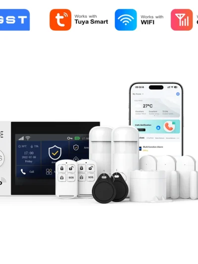 Tuya Smart Alarm System 4.3 inch Screen WIFI GSM Burglar Home Security With PIR Motion Sensor