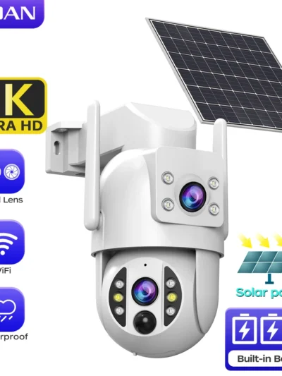 JOOAN 2K 4K Wireless Solar Camera Outdoor WiFi Dual Lens Battery IP Cam Human Detect 2-Way Audio CCTV Monitor Video Surveillance