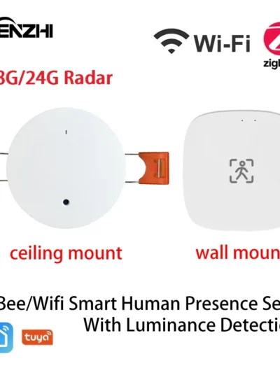ZigBee Wifi MmWave Human Presence Motion Sensor With Luminance/Distance Detection 5/110/220V Tuya Smart Life Home Automation