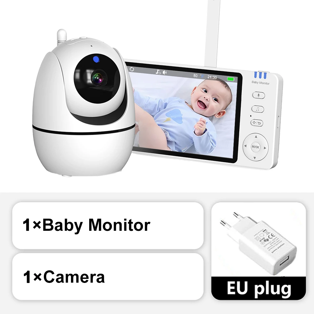 5 Inch Video Baby Monitor With Camera PTZ Zoom Babyphone Cam Security Protection Surveillance Cameras Temperature Sensor Lullaby - Image 8