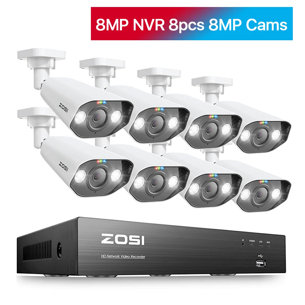 ZOSI 8CH POE Video Surveillance Kit 4K 8MP 5MP Super HD Outdoor IP Cameras AI Starlight Night Vision CCTV Security Camera System - Image 10