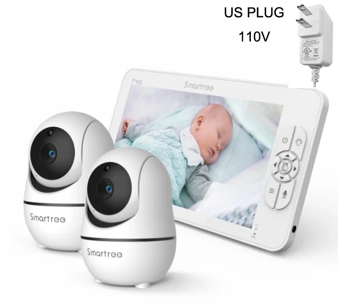 SM70V2 7" 1080P HD Split Screen Video Baby Monitor with two Camera, Hack Proof, Remote Zoom/Pan/Tilt, 4000mAh Battery - Image 8