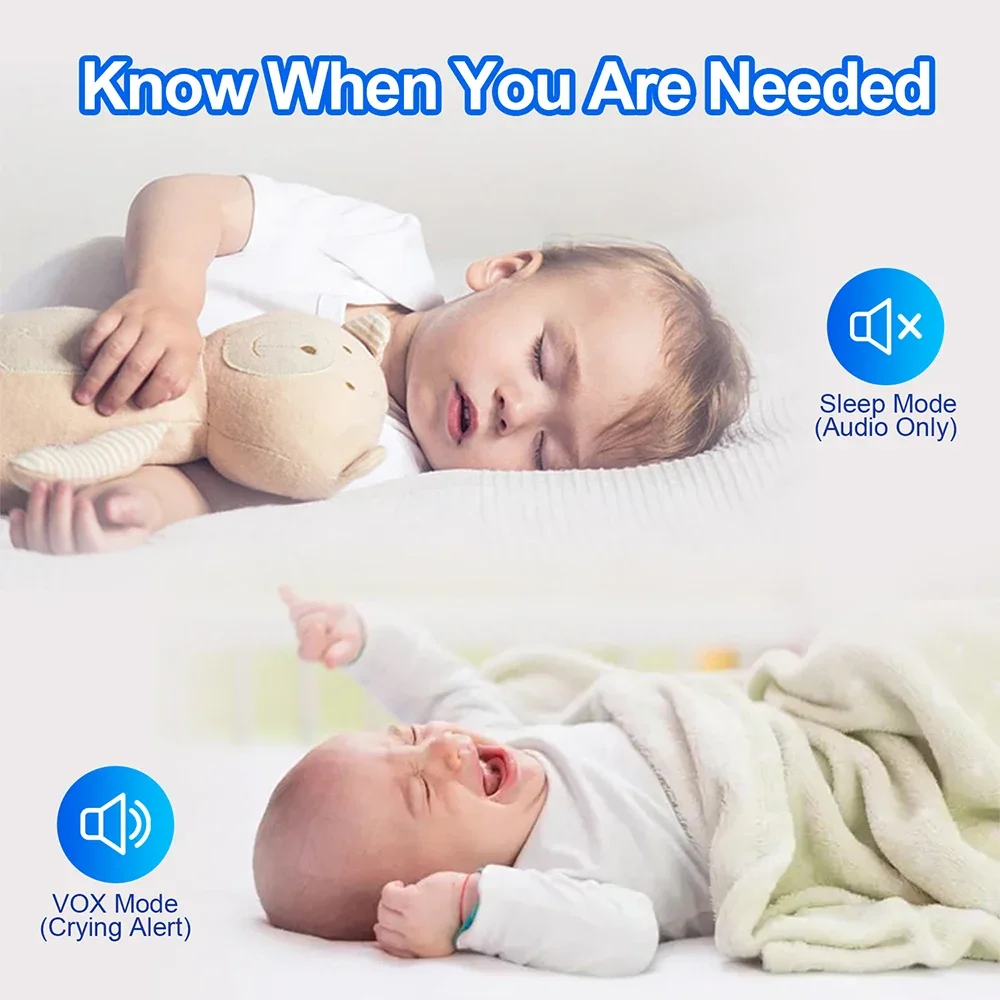 7 Inch Wireless Baby Monitor 5000mAh Battery No WiFi 4X Zoom Kids Protection Surveillance Video Camera 2 Way Audio Night Vision - Image 4