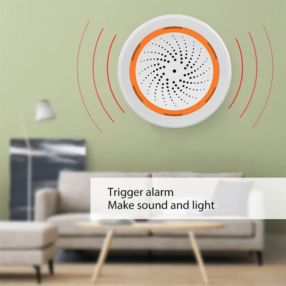 Haozee Tuya ZigBee Smart Siren Alarm 90dB Sound Light Home Security Alarm Works Support Home Assistant Zigbee2mqtt - Image 3