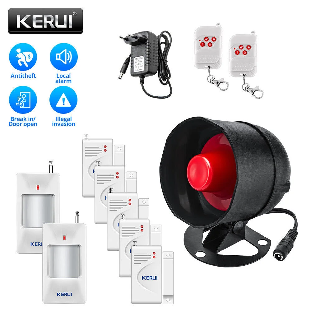 KERUI Wireless Home Security Alarm System Garage Burglar with Door Sensor PIR Motion Detector Anti-Theft Alarm Siren 433MHz - Image 7