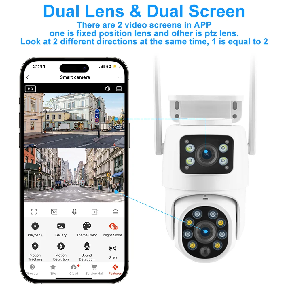 Tuya Solar WiFi Outdoor Waterproof Cam PIR Auto Tracking 4K 8MP Dual Len PTZ Smart Camera Security Network Monitor Cam - Image 5