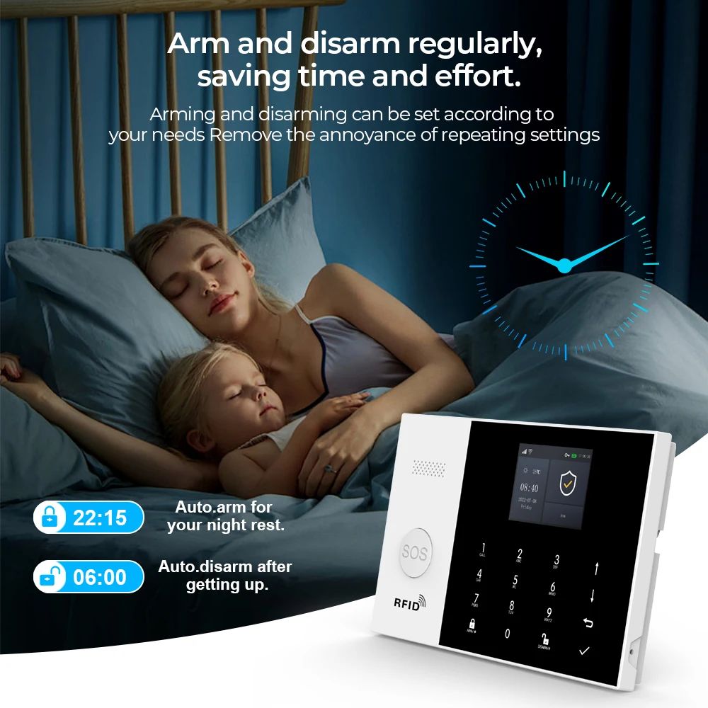 WIFI GSM Alarm System Tuya Smart Life APP Home Smart Security Protection Wireless Security Alarm House System with ALexa - Image 4
