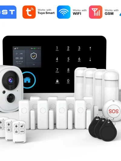 PGST 103 2.4 inch Screen 4G 2G WIFI GSM Home Bulgar Security System for Home 433MHz APP Control RFID Card with PIR Motion
