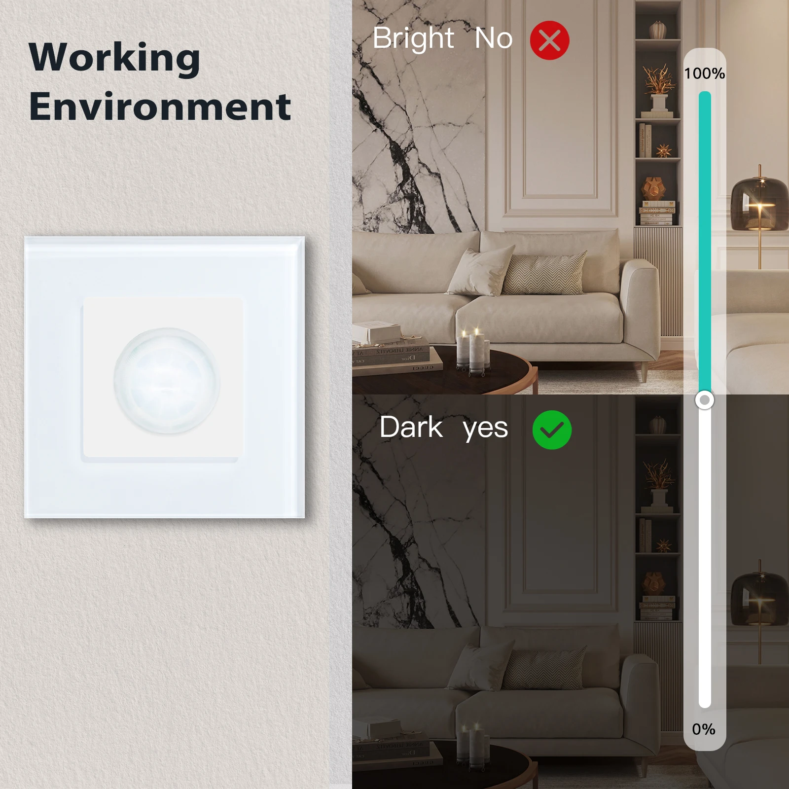 BSEED PIR Infrared Motion Body Sensor Switch Motion Sensor Glass Mechanical Wall Mounted Switches EU Standard LED Light Switches - Image 2