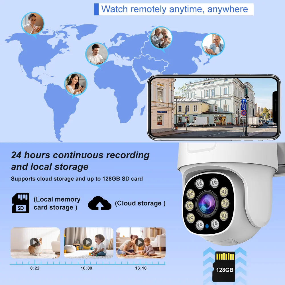 Tuya Smart Wifi PTZ Camera Outdoor Waterproof Security Camera Full Color Night Vision Audio Surveillance Human Motion Detection - Image 5