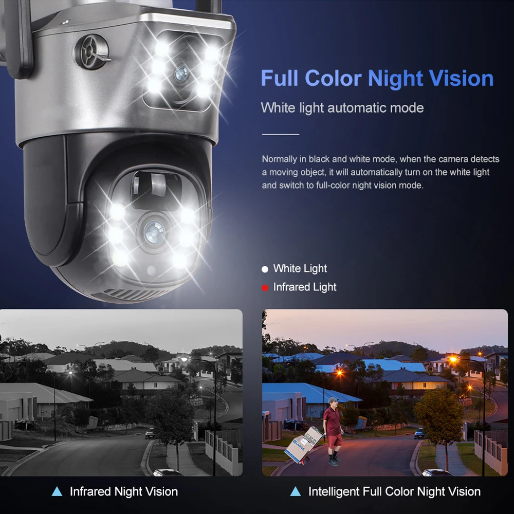 4G / WiFi Solar Camera Dual Lenses Outdoor 8MP 4K Low Power Battery IP Camera PIR Night Vision V380 Pro CCTV Security Protection - Image 6