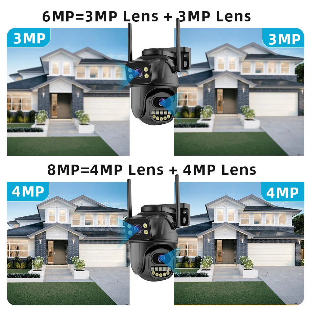 4K 8MP Security Camera 5X Zoom Dual Lens Dual Screen Outdoor WiFi Home Protection 6MP IP PTZ CCTV Video Surveillance Camera - Image 3