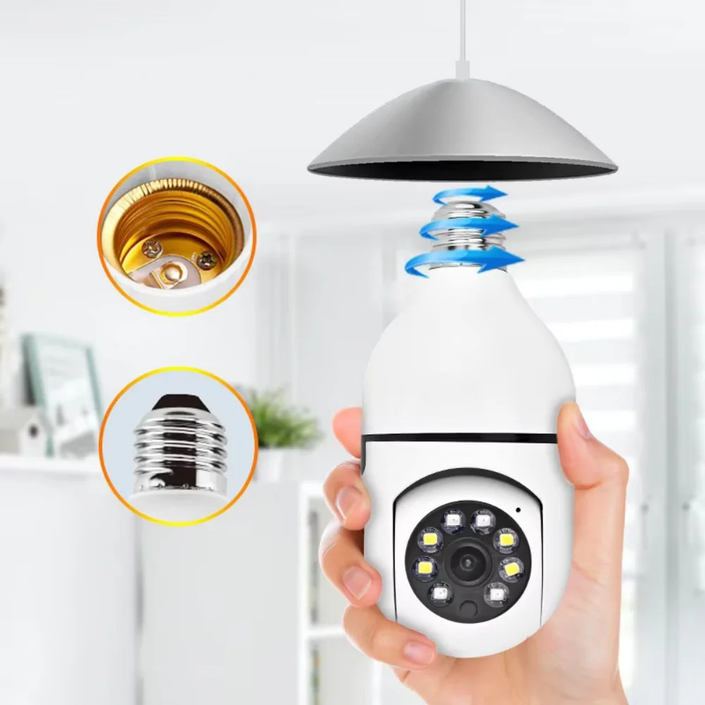 E27 Bulb Surveillance 5G Wifi Camera 2MP Night Vision Full Color Automatic Human Track Security Protection Monitor Camera - Image 6