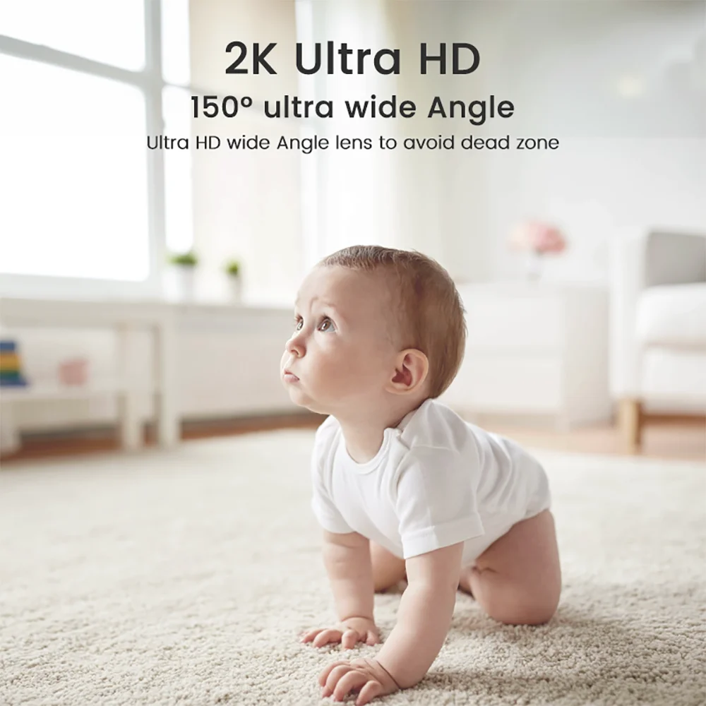 4MP 2K WiFi indoor high-definition crying detection baby monitor full-color night vision 360 degree rotating network camera - Image 2