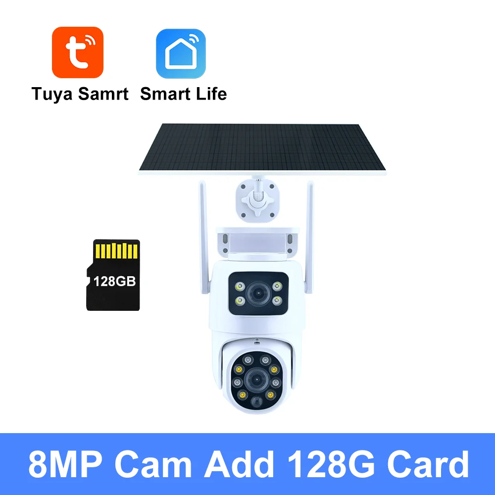 Tuya Solar WiFi Outdoor Waterproof Cam PIR Auto Tracking 4K 8MP Dual Len PTZ Smart Camera Security Network Monitor Cam - Image 7