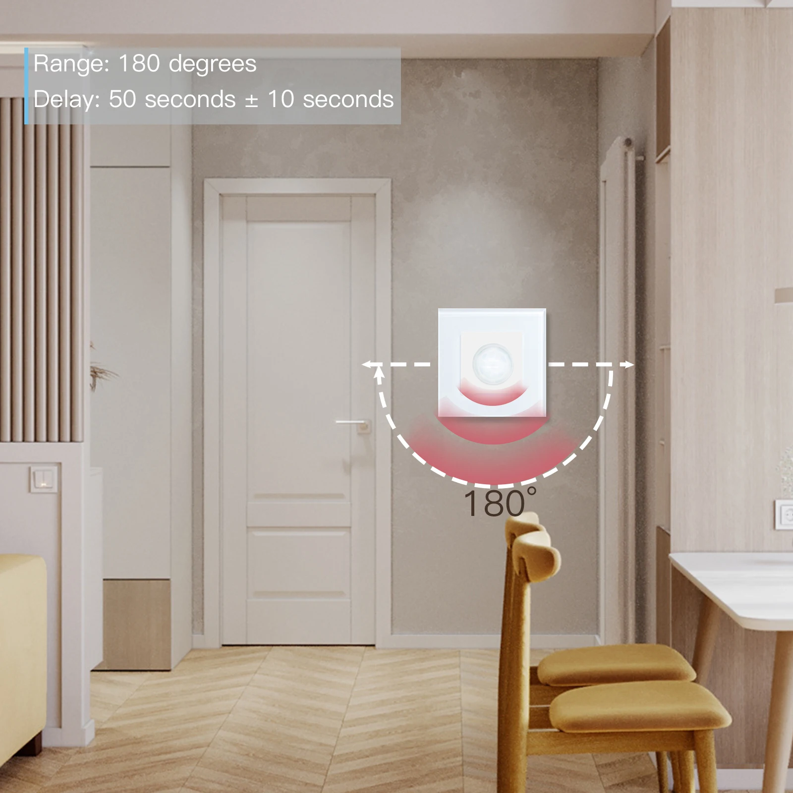 BSEED PIR Infrared Motion Body Sensor Switch Motion Sensor Glass Mechanical Wall Mounted Switches EU Standard LED Light Switches - Image 3