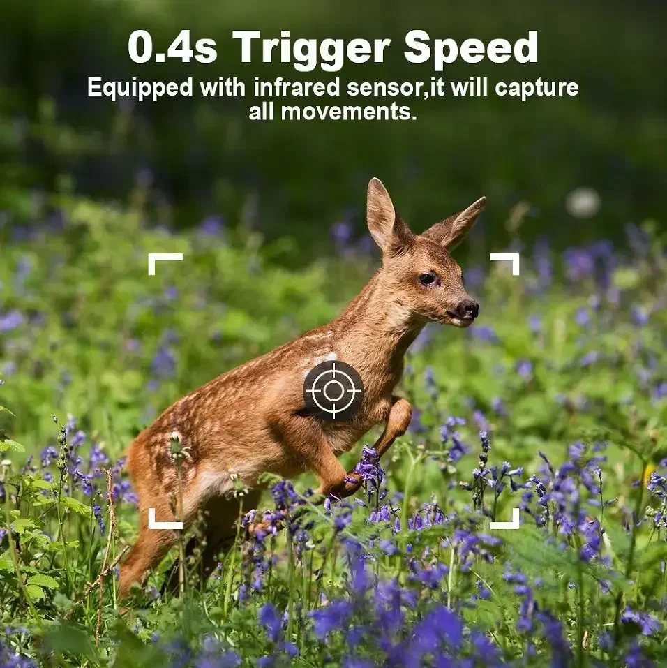 H6 4G LTE Wildlife Solar Hunting Camera APP Wireless Infrared Night Vision Monocular PIR Detection 2.5K 14MP with Solar Panel - Image 5