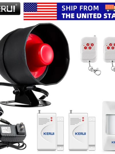 KERUI Wireless Home Security Alarm System Garage Burglar with Door Sensor PIR Motion Detector Anti-Theft Alarm Siren 433MHz