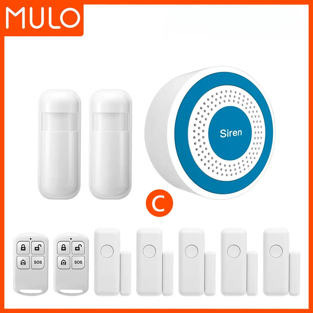 MULO Mini Alarm Siren Wireless 433MHz Sound & Light Indoor strobe siren High Decibel Horn Siren For Home Security Alarm System - Image 7