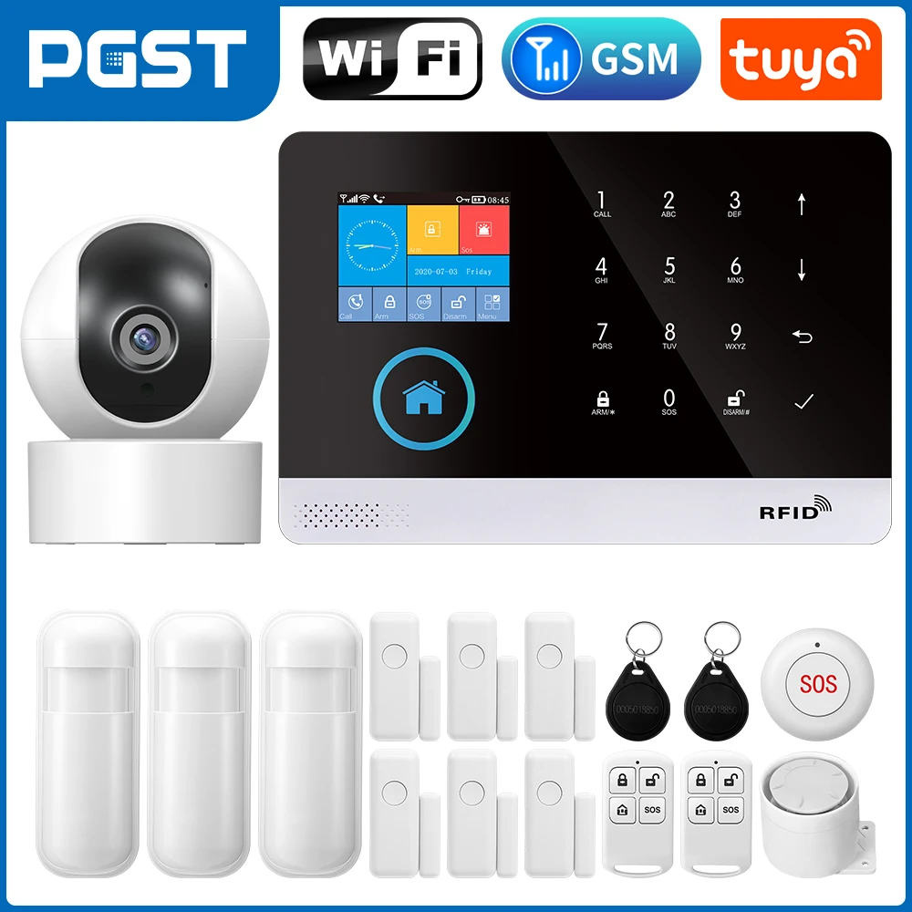 PGST 103 2.4 inch Screen 4G 2G WIFI GSM Home Bulgar Security System for Home 433MHz APP Control RFID Card with PIR Motion - Image 20