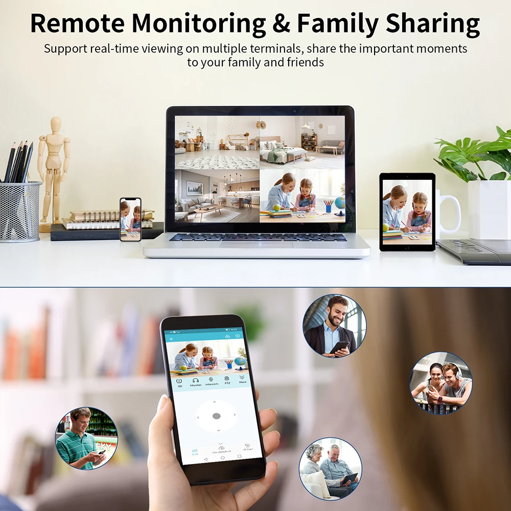 Vstarcam Indoor Security Camera for Home 360° Coverage Color Night Vision 2-Way Audio Motion Detection Customize Zone - Image 3