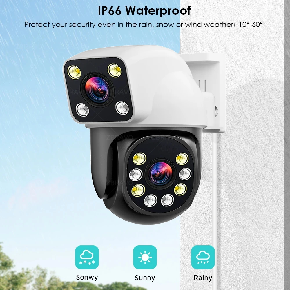390EYES APP 4K 8MP Dual Lens Dual Screen WIFI PTZ 4MP Wireless Security Camera Outdoor IP66 Auto Tracking Surveillance Cameras - Image 6