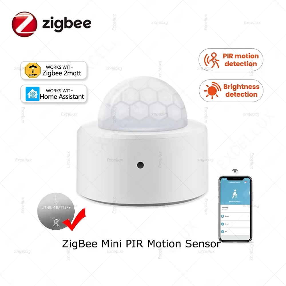 ZigBee Mini PIR Motion Sensor Smart Human Body Infrared Detector Home Automation Security Alarm Sensor Works With Home Assistant
