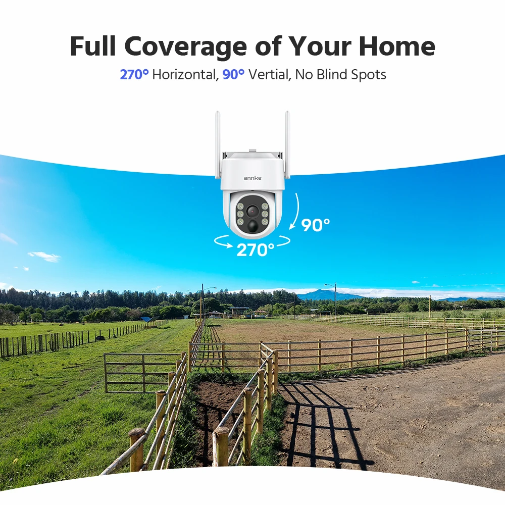 ANNKE 4MP Solar Battery Powered Wireless Security Camera 4MP Color Night Vision 2.4Ghz WiFi PIR Motion Outdoor IP Camera - Image 4