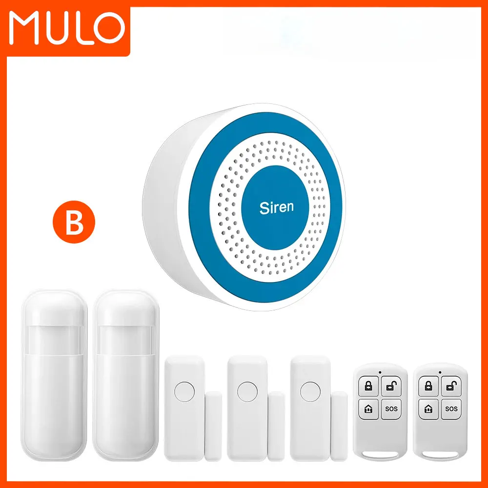 MULO Mini Alarm Siren Wireless 433MHz Sound & Light Indoor strobe siren High Decibel Horn Siren For Home Security Alarm System - Image 10