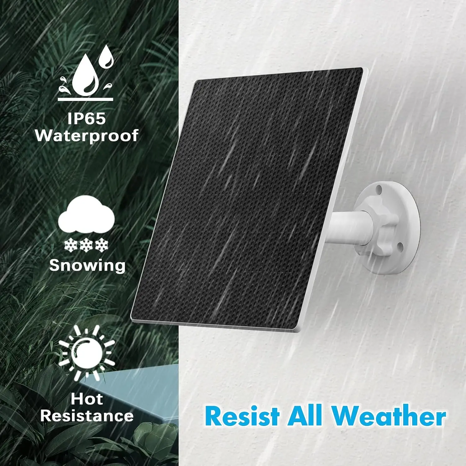 10W 5V Solar Battery Charger For Security Camera Portable Solar Power Panel With Micro USB Type-C Output Solar Panel Charger Kit - Image 4