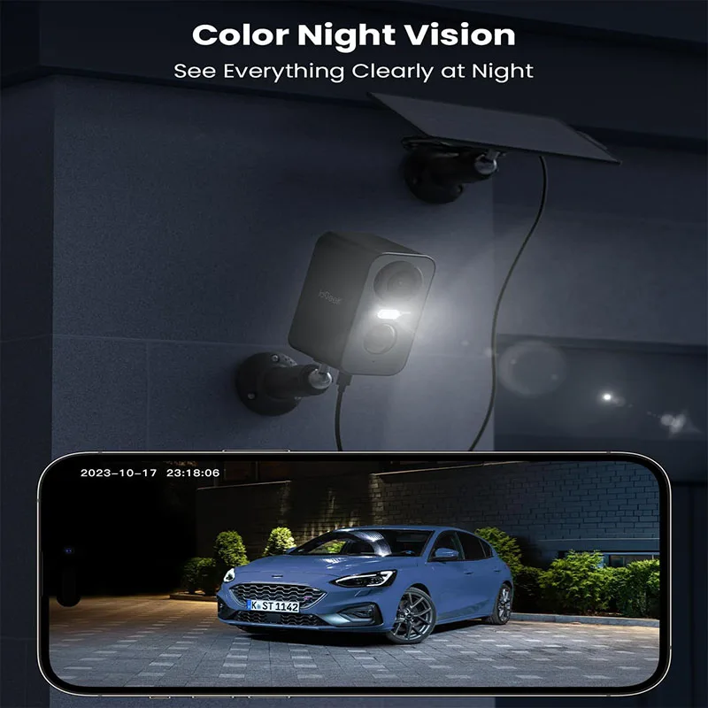 ieGeek 2K 3MP WiFiSolar Security Camera Outdoor Wireless with Color Night Vision, Camera Home Security Camera,Motion Detection - Image 6