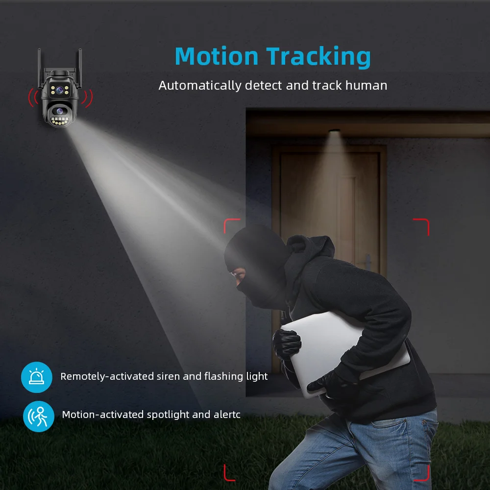 4K 8MP Security Camera 5X Zoom Dual Lens Dual Screen Outdoor WiFi Home Protection 6MP IP PTZ CCTV Video Surveillance Camera - Image 5