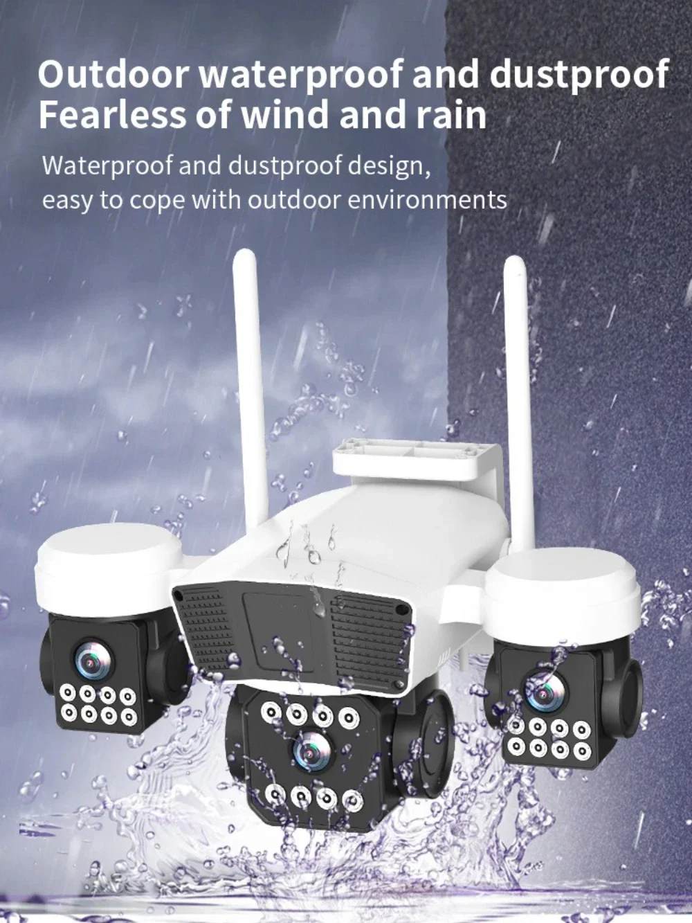 ANSVICAM 12MP 6K UHD WIFI Camera 3-PTZ Outdoor Cam Three Lenses Triple Screens Security Monitor Night Vision Waterproof CCTV - Image 5