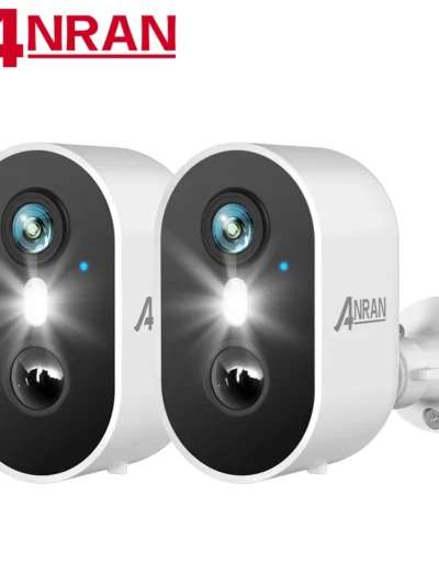 ANRAN 2/3/4PCS Battery Camera 2K 2.4G WiFi Camera Home Protection Security Camera PIR Detection,Free Basic Cloud Storage,5200mAh