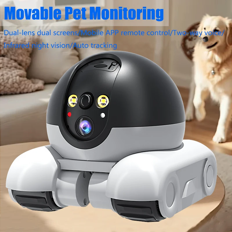 WIFI Dual Lens Robot Camera Dual Screen Monitoring 1080P HD PTZ IP Security Surveillance Camera Auto Tracking Baby Pets Monitor