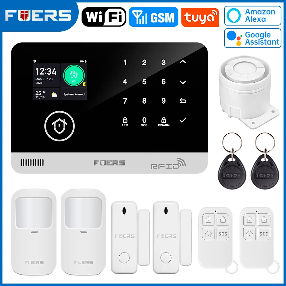 FUERS Alarm System for Home WIFI GSM Security Alarm Host Ant-theft with Door Motion Sensor Tuya Smart App control work Alexa - Image 12