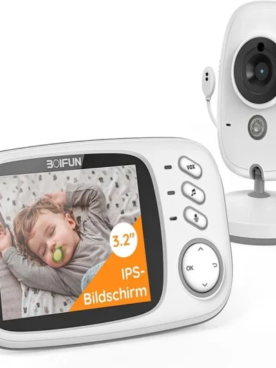 Boifun 3.2 Inch Digital LCD Screen Wireless Baby Monitor with Camera,  Surveillance with  VOX, Night Vision,Temperature Monitor