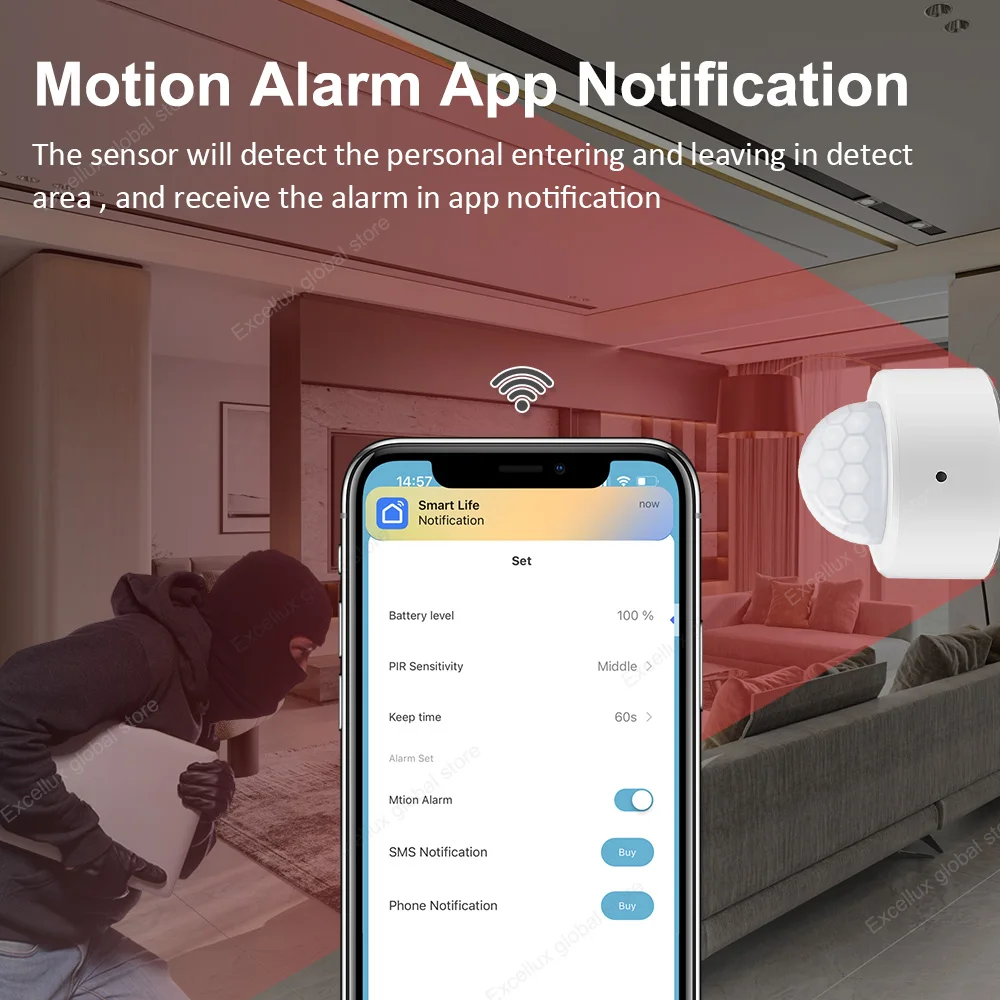 ZigBee Mini PIR Motion Sensor Smart Human Body Infrared Detector Home Automation Security Alarm Sensor Works With Home Assistant - Image 4