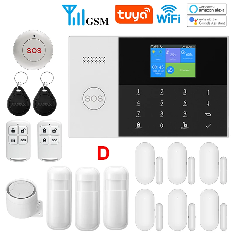 WIFI GSM Alarm System Tuya Smart Life APP Home Smart Security Protection Wireless Security Alarm House System with ALexa - Image 10