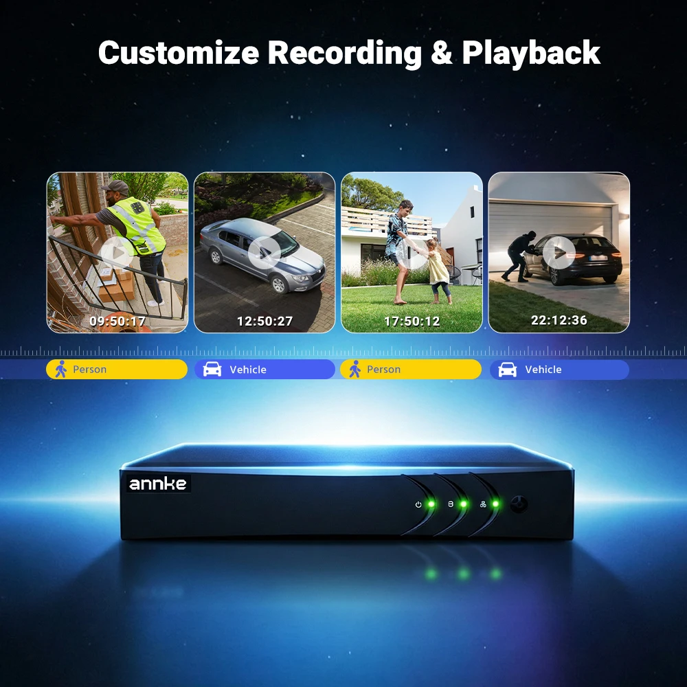 ANNKE 3K 5MP Home Wired Security System H.265+ 8CH DVR 4pcs Night Vision Outdoor Two Way Voice Video Surveillance Camera Kits - Image 6