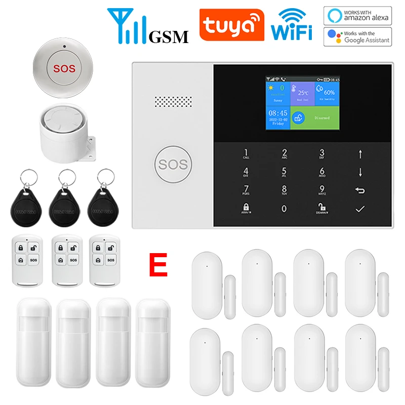 WIFI GSM Alarm System Tuya Smart Life APP Home Smart Security Protection Wireless Security Alarm House System with ALexa - Image 8