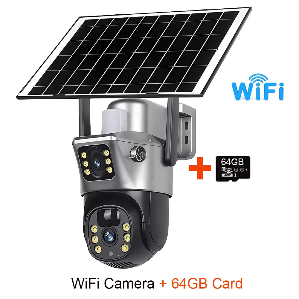 4G / WiFi Solar Camera Dual Lenses Outdoor 8MP 4K Low Power Battery IP Camera PIR Night Vision V380 Pro CCTV Security Protection - Image 9