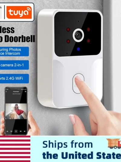 Tuya Smart Video Doorbell Camera 480PHD Wireless doorbell for Home Security, Night Vision, Voice Change, 2-Way Audio, Waterproof