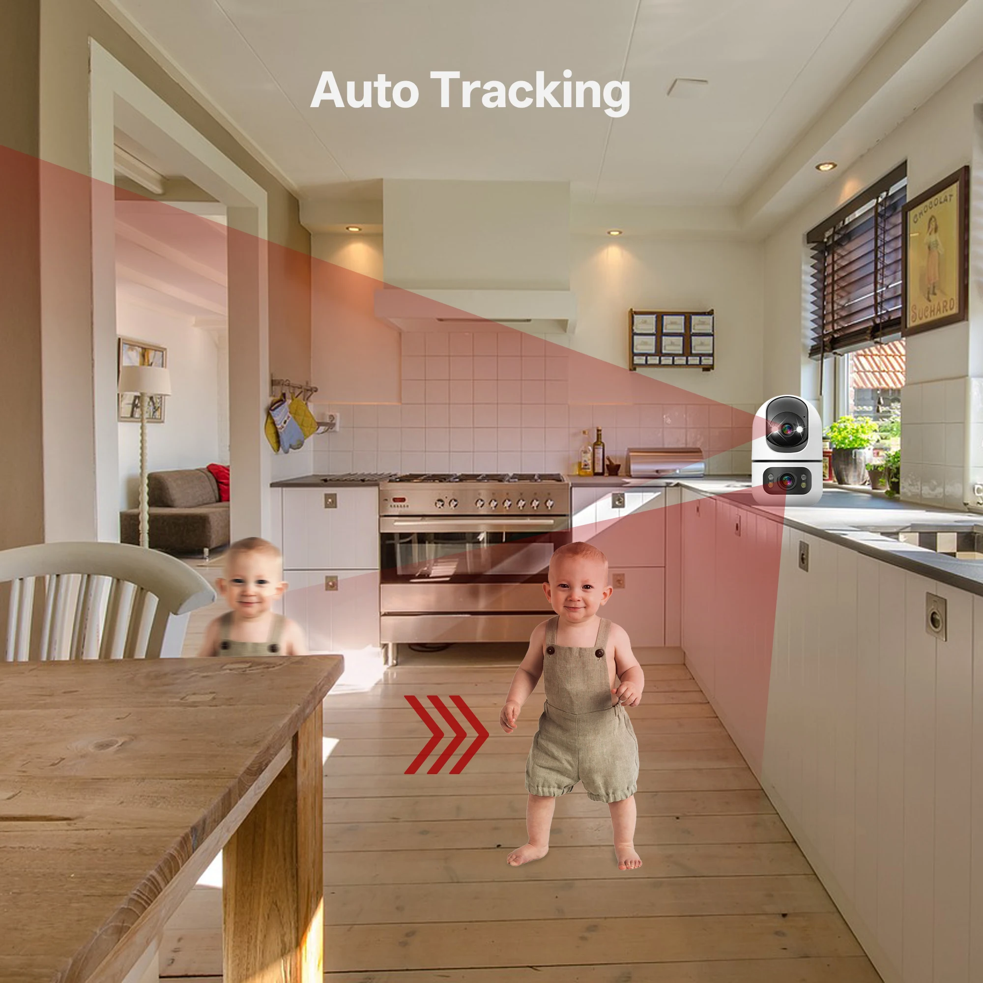 Tuya 5G WiFi Dual Lens Camera Indoor 4K 8MP Home Pet Camera Auto Tracking Baby Monitor Color Night Vision Security Surveillance - Image 4